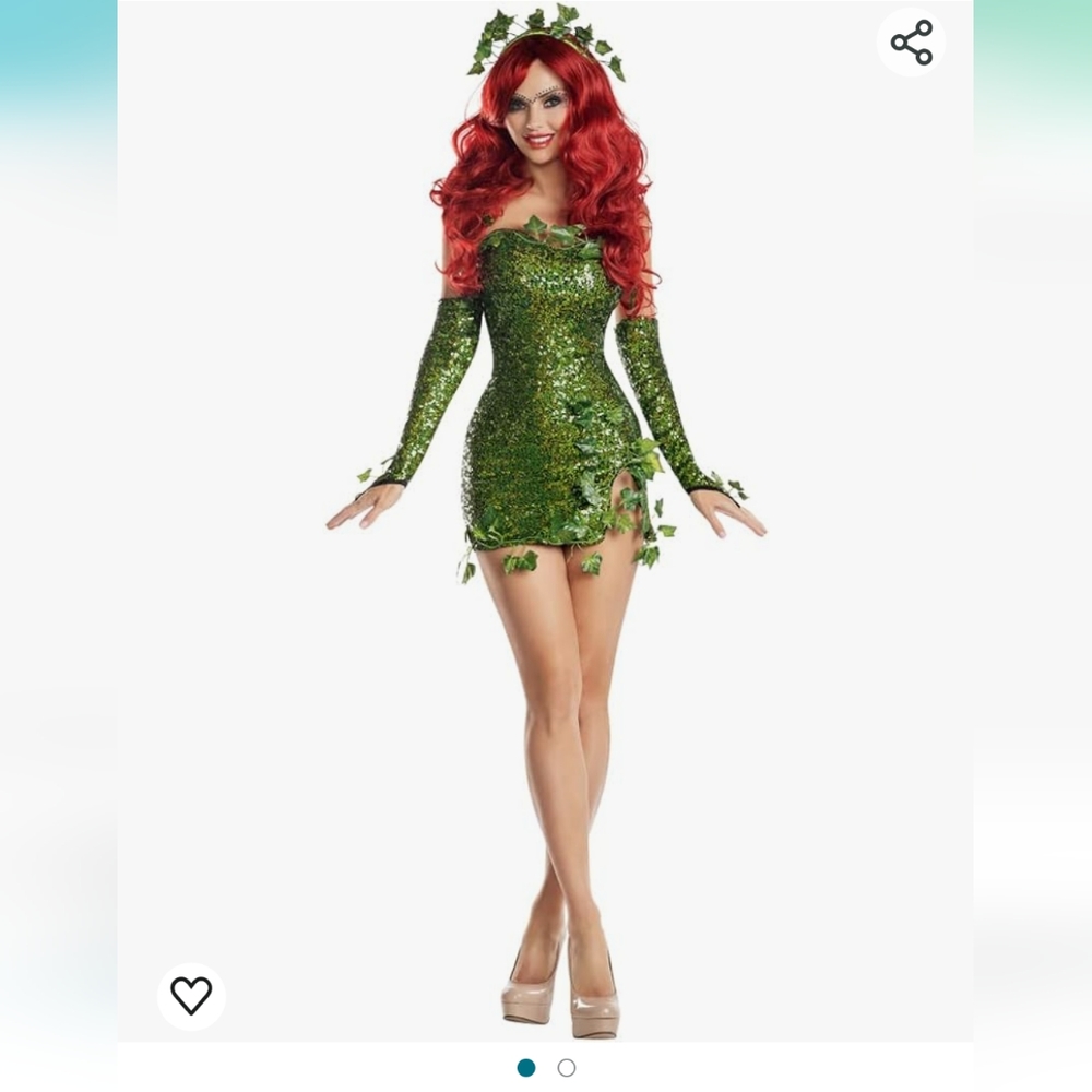 Green Sequin Ivy Costume Dress with Gloves